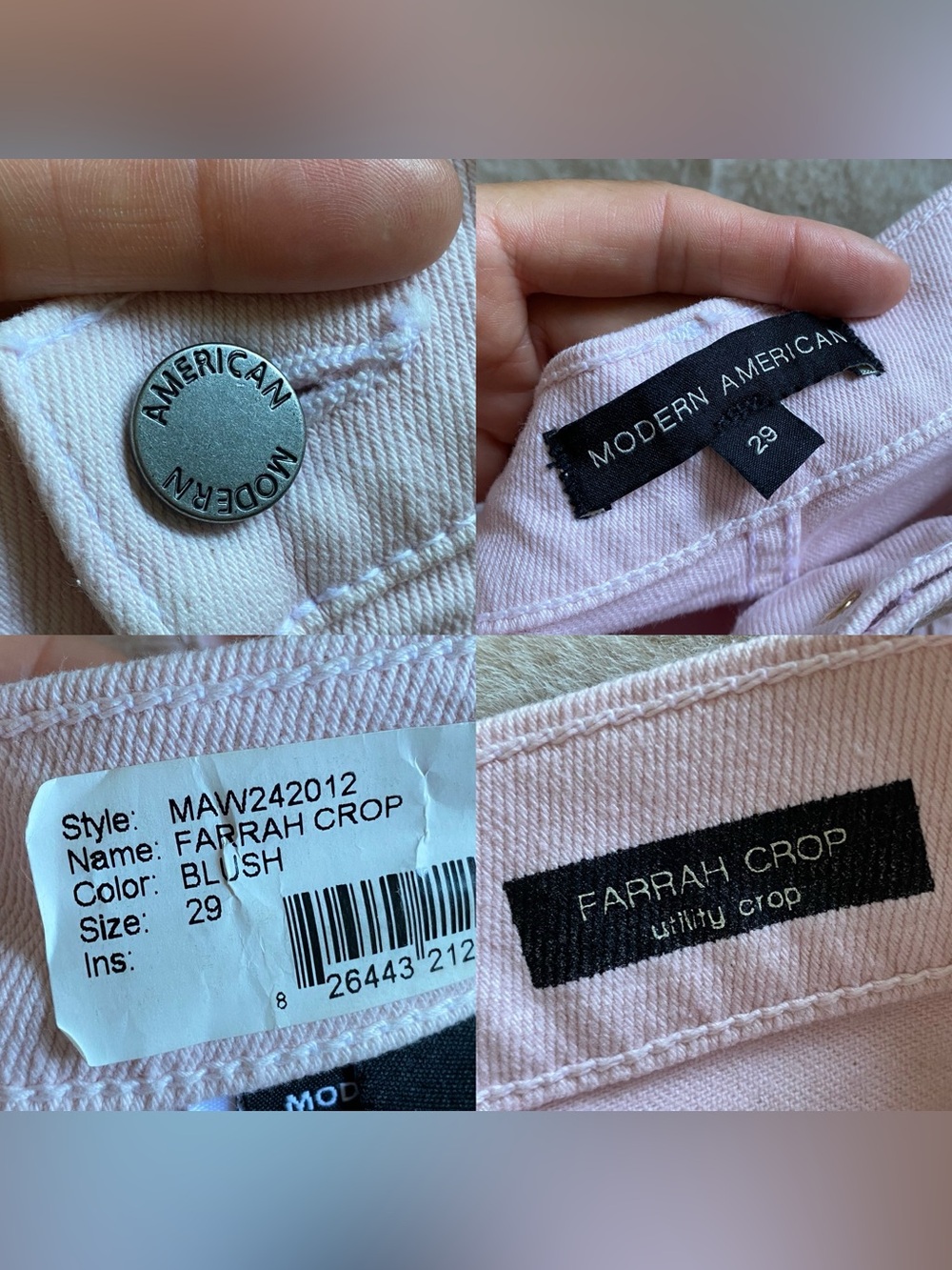 MODERN AMERICAN Farrah Crop Utility Wide Leg Jeans in Blush! 🌸 - Picture 14 of 16